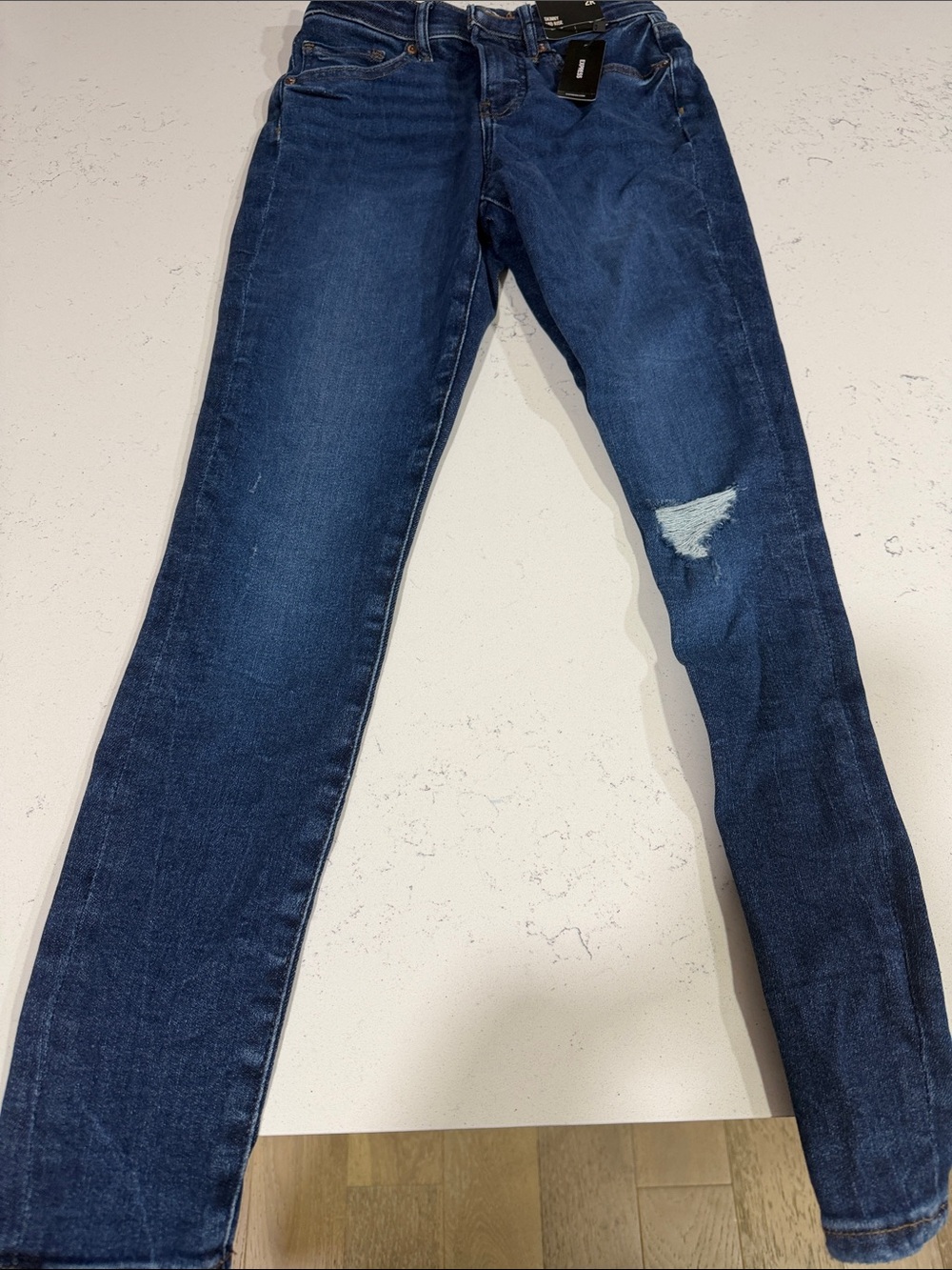 Express Mid Rise Skinny Jeans Blue Waist 2R NWT